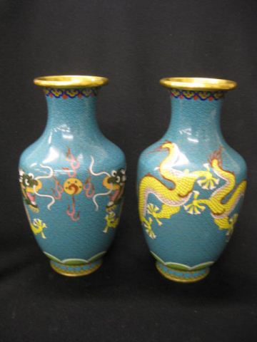 Pair of Chinese Cloisonne Vases