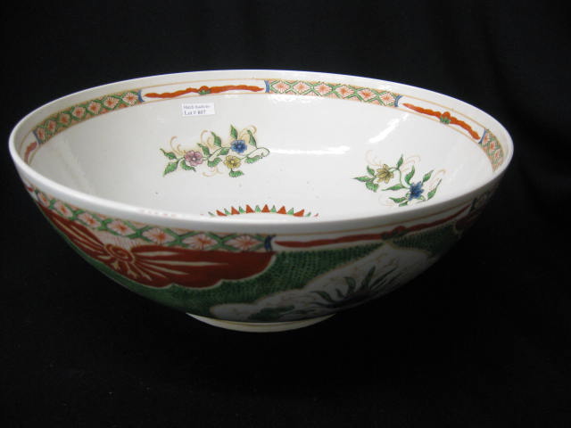 Oriental Porcelain Punchbowl 13''