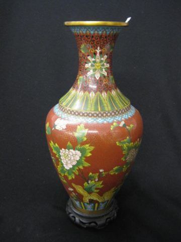 Chinese Cloisonne Vase fine florals 14c5f8