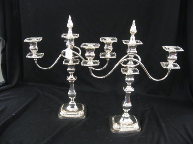 Pair of English Silverplate Candelabra 14c60b