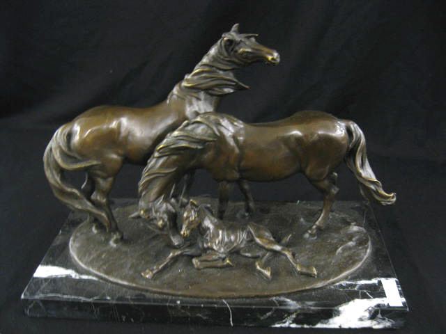 Equestrian Bronze of Two Horses