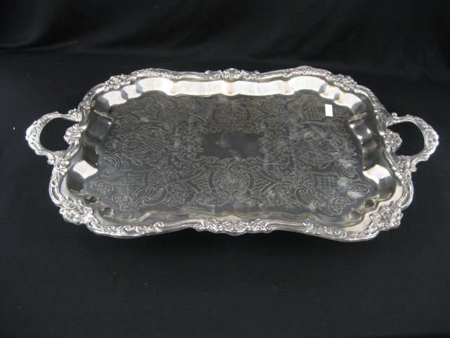 Silverplate Serving Tray handled footed