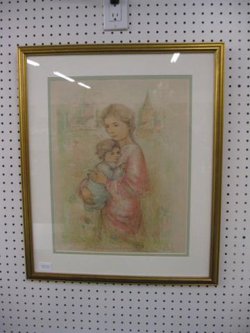 Edna Hibel Lithograph Mother  14c635