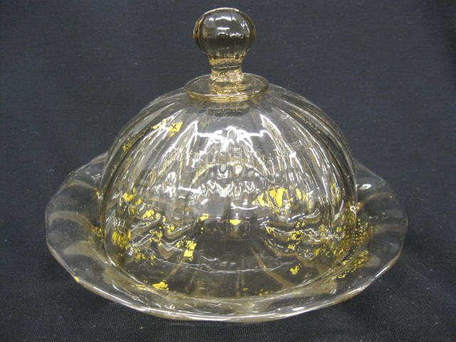 Venetian Art Glass Covered Butter 14c646