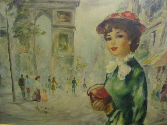 Cherie French Impressionist oil young