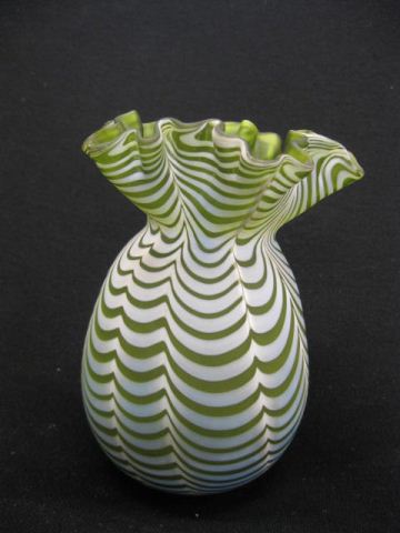 Nailsea Art Glass Vase white drapery 14c66a