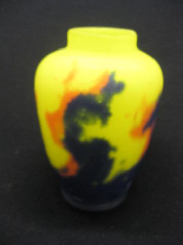 French Art Glass Vase mottled orange 14c668