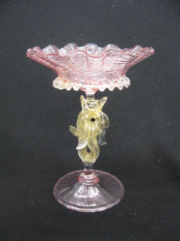 Venetian Art Glass Compote figural 14c674