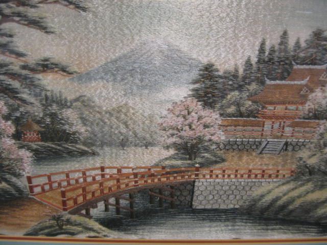 Japanese Embroidered Silk village