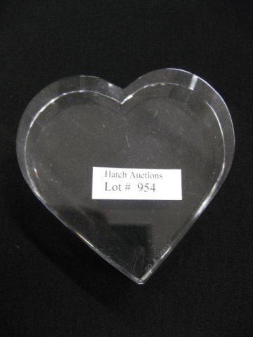 Tiffany Crystal Figural Heart Paperweight