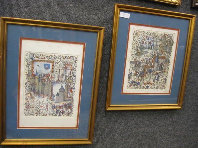 Pair of Lithographs medieval castle 14c6bd