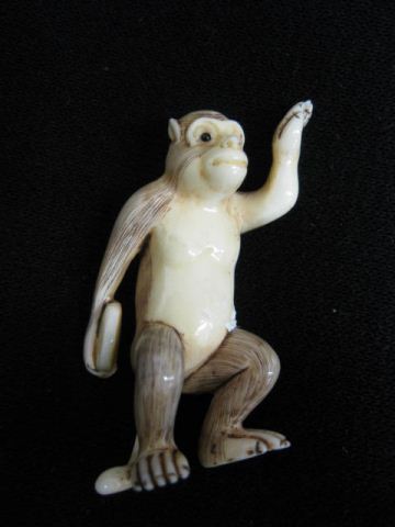 Carved Ivory Netsuke of a Monkey 14c6c7