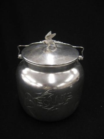 Victorian Silverplate Biscuit Jar 14c748