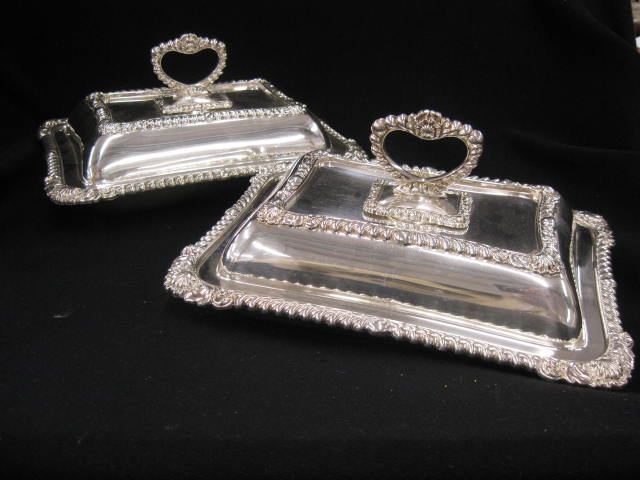 Pair of English Silverplate Covered 14c744