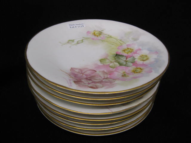 8 T V Limoges Handpainted Plates 14c755