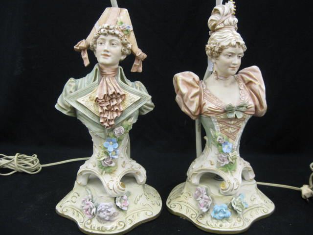 Pair of Figural Porcelain Lamps