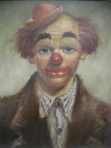 Sanders oil Red Nosed Clownon canvas