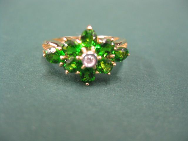 Tsavorite Garnet Diamond Ring 14c761