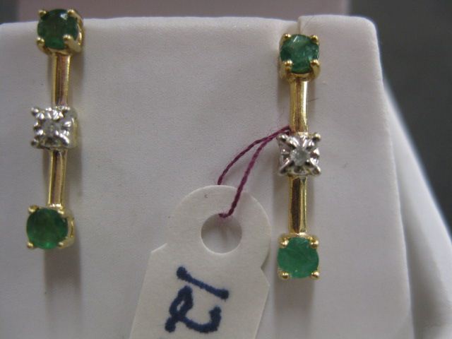 Emerald & Diamond Earrings each