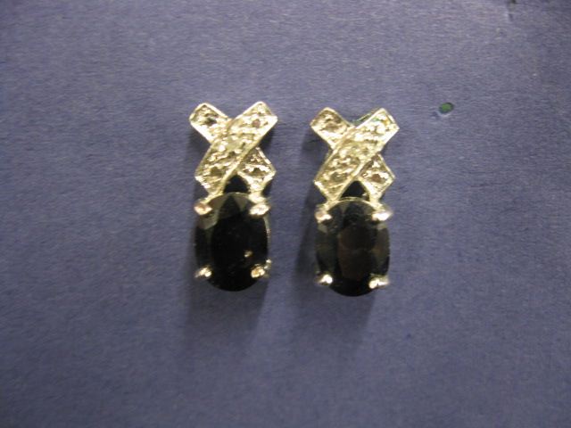 Sapphire Diamond Earrings dark 14c7c0