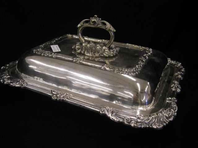 English Silverplate Carved Entree
