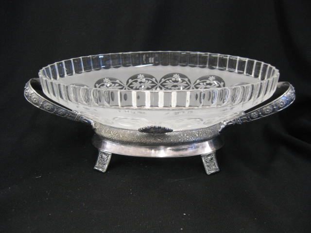 Victorian Silverplate Oval Bowl 14c7c9