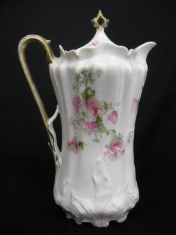 R.S. Prussia Chocolate Pot floral