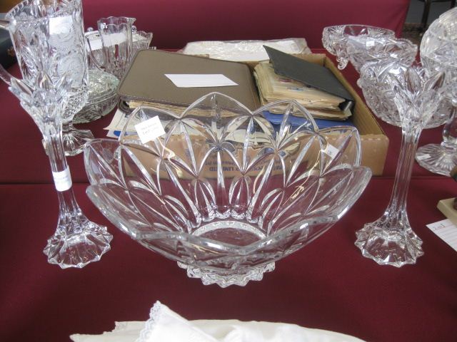 Crystal Console Set bowl & candlesticks