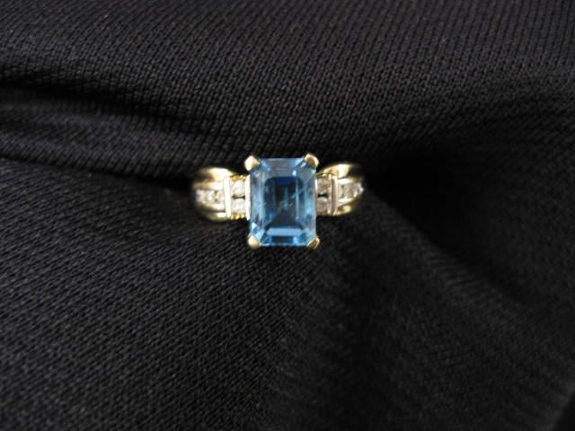 Blue Topaz Diamond Ring 3 carat 14c862