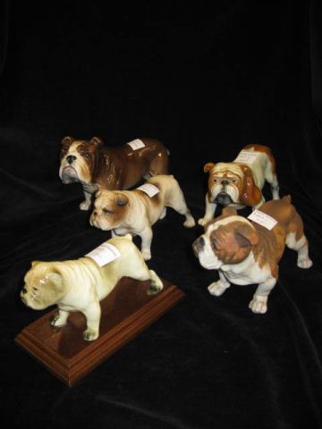 5 Bulldog Figurines Sylvac Goebel