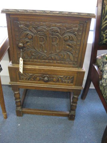 Carved Bedside Cabinet with doorand