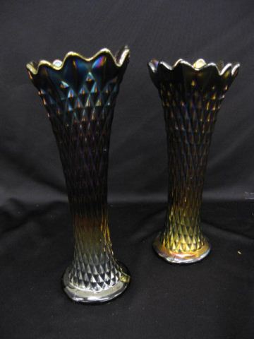 2 Carnival Glass Vases Northwood