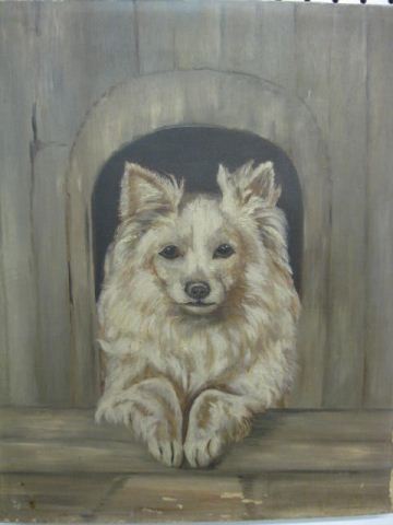 Oil on Canvas dog emerging from 14c8a9