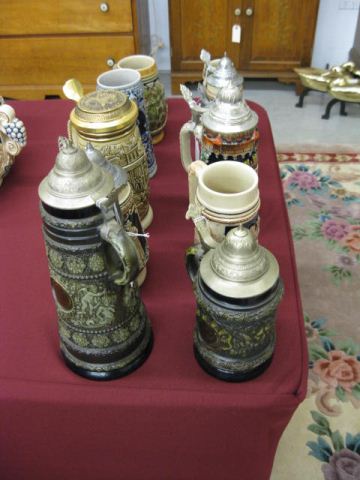 12 Pottery Steins Mugs post war 14c8c8