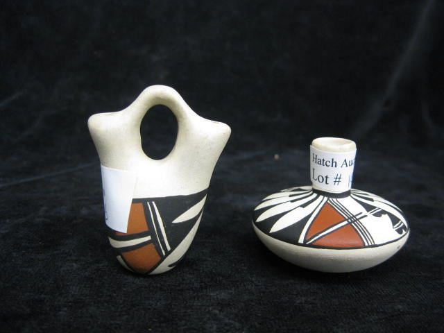 2 pcs Acoma Indian Pottery miniature 14c8da