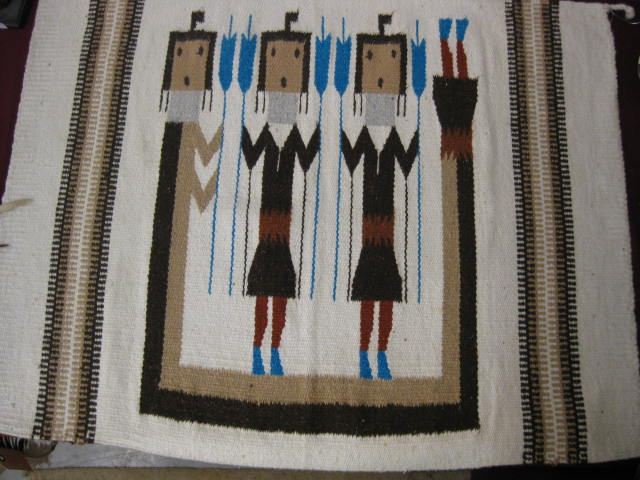 Indian Saddle Blanket pair of warriors