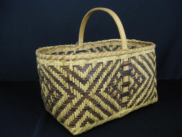 Cherokee Indian Basket dyed split reed