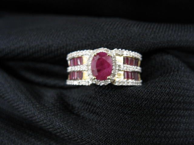 Ruby Diamond Ring 1 carat oval 14c901