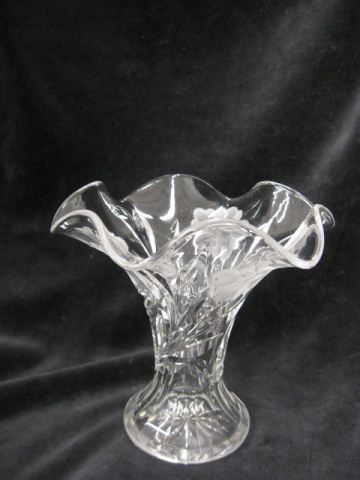 Hawkes Gravic Cut Glass Vase floral 14c90b