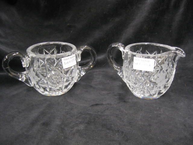 Hawkes Cut Glass Creamer & Sugar