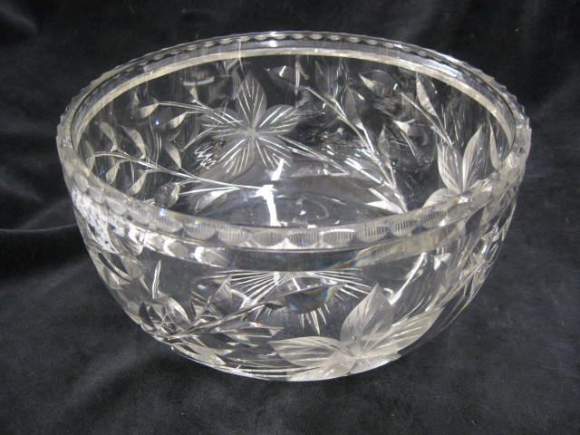 Hawkes Cut Glass Bowl floral 8''