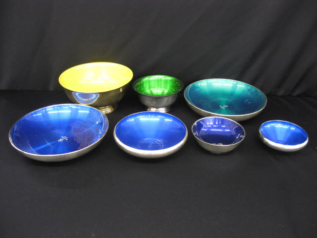 Silverplate & Enameled Bowls some