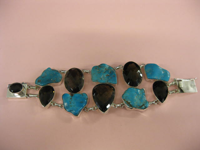 Turquoise Smokey Quartz Bracelet 14c937