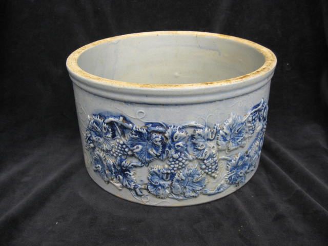 Blue Salt Glaze Pottery Bowl figural 14c945
