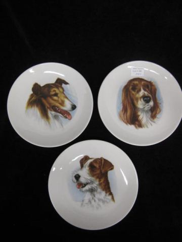 3 Schumann Bavarian Porcelain Dog Plates