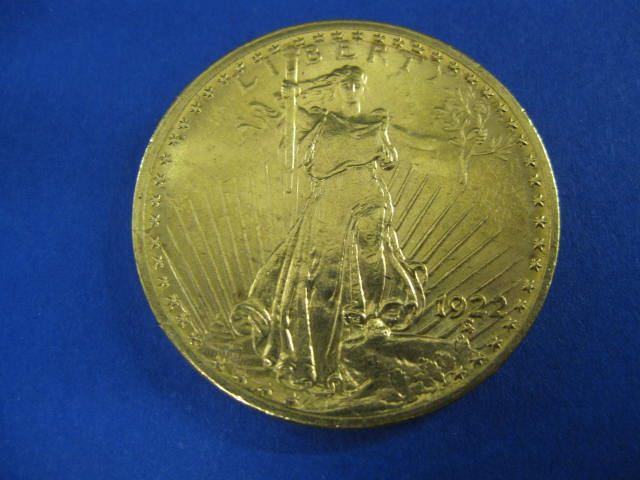 1922 U S 20 00 St Gaudens Gold 14c95c