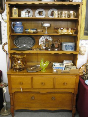 Whitney Maple Hutch open shelves above