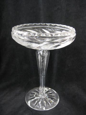 Signet Cut Glass Tall Compote signed
