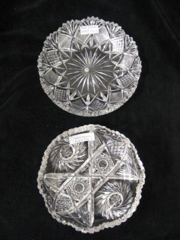 2 Cut Glass Nappies brilliant period 14c98c