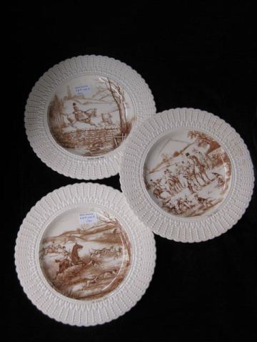 3 Royal Cauldon Fox Hunt Plates various